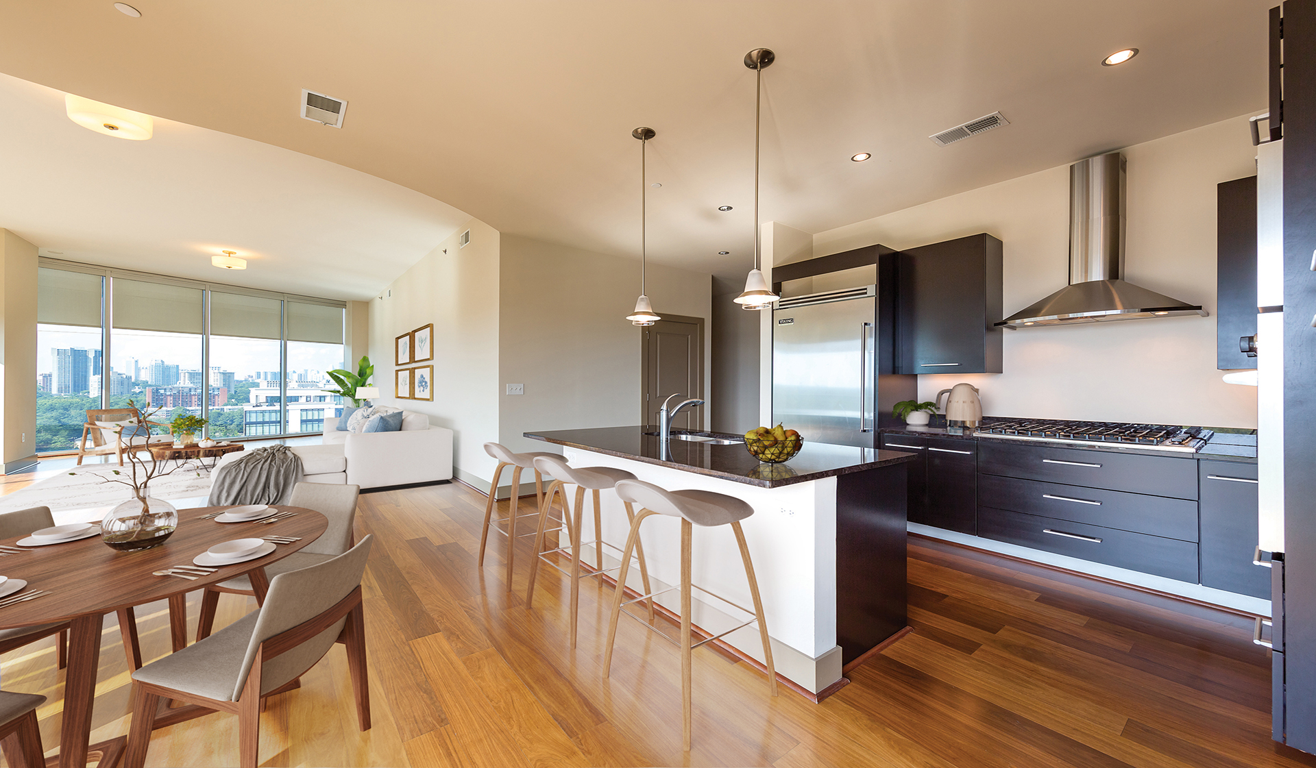 Mezzo Apartments - Atlanta, GA - Interior Kitchen and Living Room
